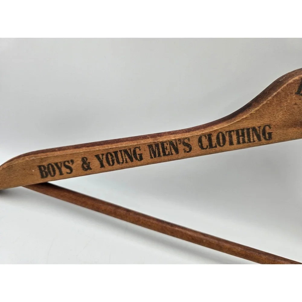 Berky's Shop Vintage Wood Suit Hanger Brooklyn NY Brown Advertising Accessory